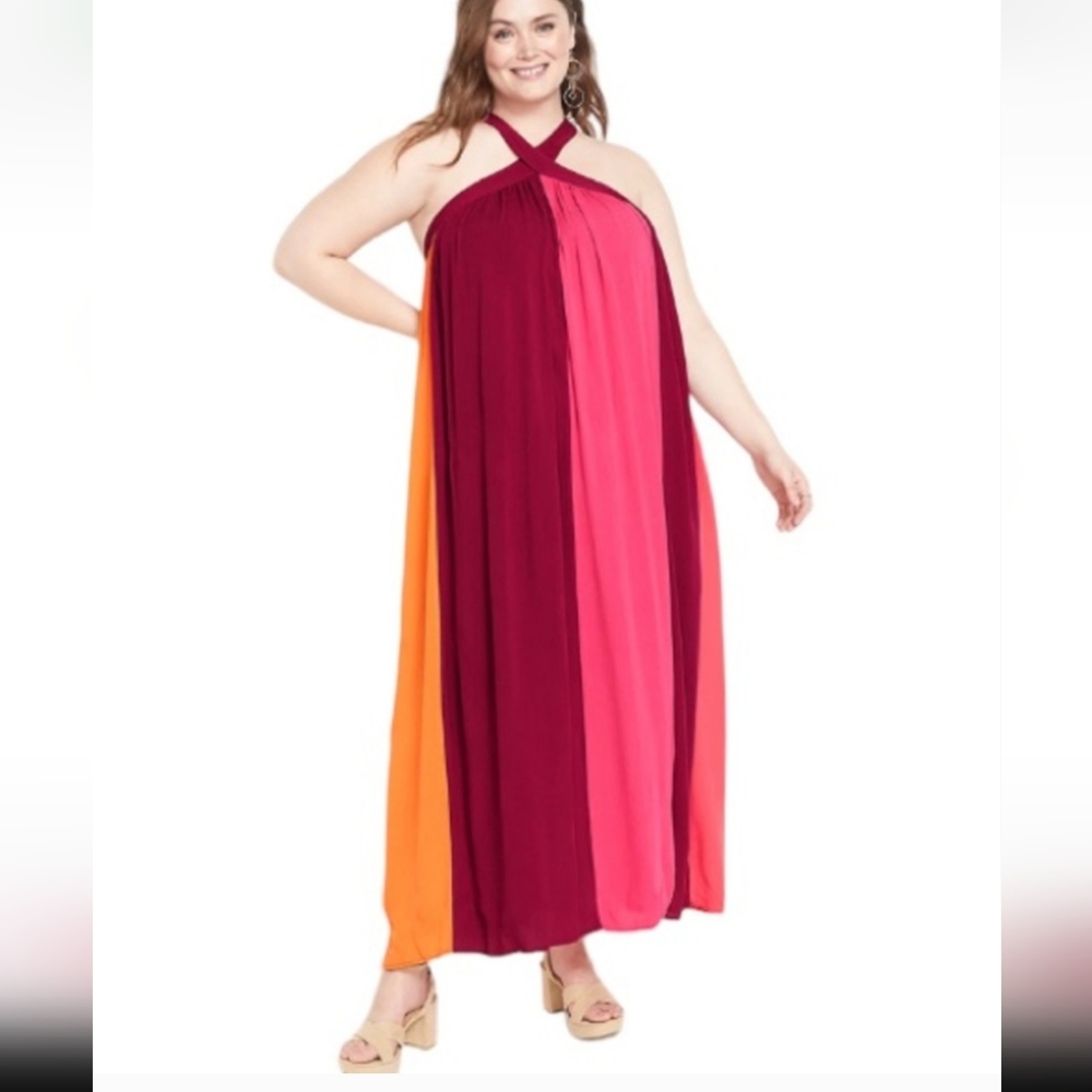 Lane Bryant Gauze Halter Maxi Dress, size 18/20. NWT!